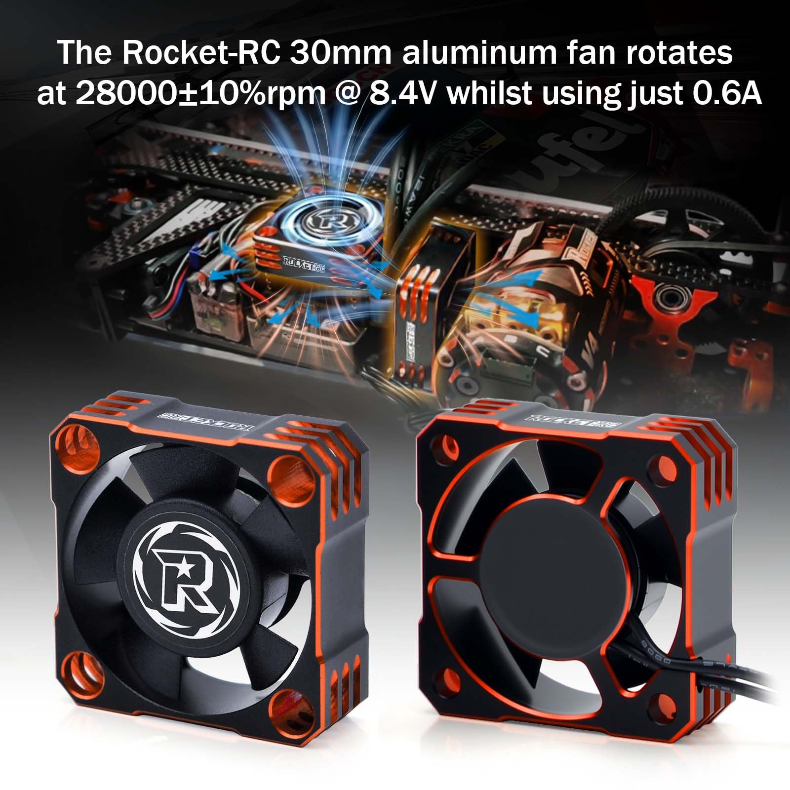 Amazon.co.jp: 30mm ESC冷却ファン、28000RPM RC ESC ヒートシンク